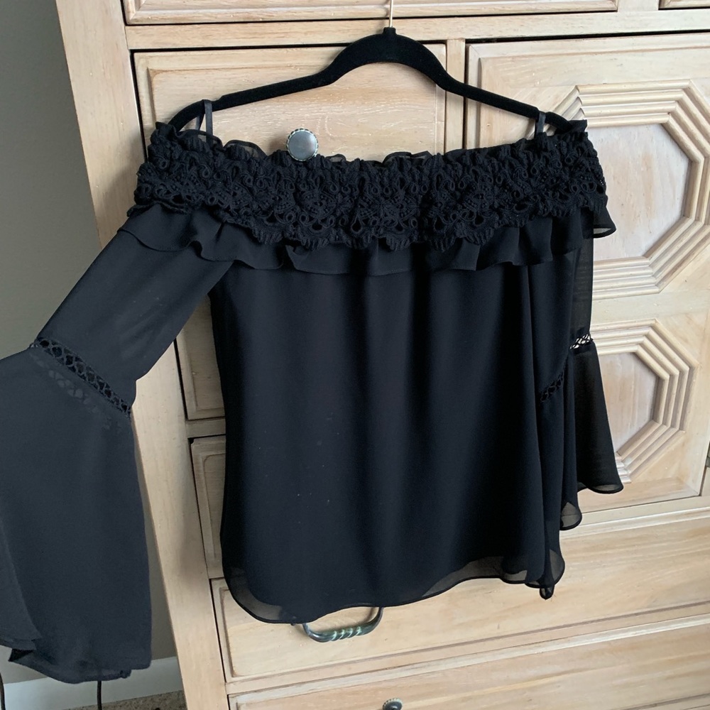 Black off the shoulder top